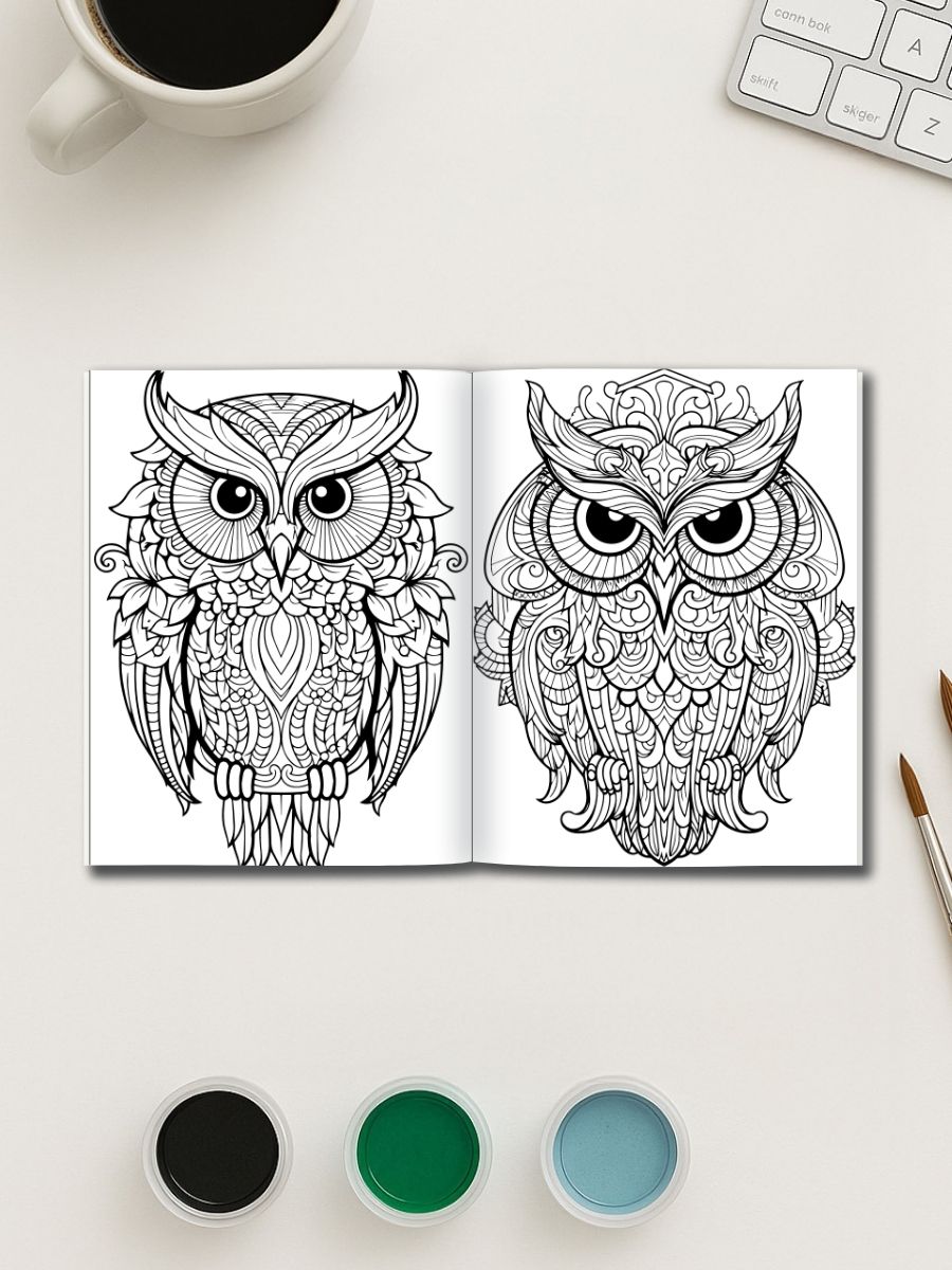 Night Watchers – 50 Owl Designs to Color 2 Night Watchers – 50 Owl Designs to Color - Image 3