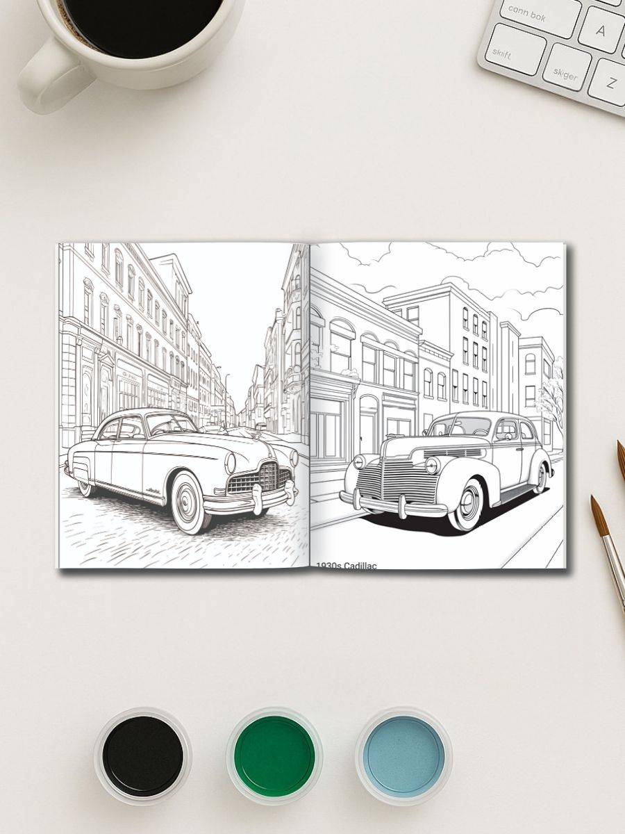 Classic Cruisers – 115 Vintage Car Coloring Pages 2 Classic Cruisers – 115 Vintage Car Coloring Pages - Image 3