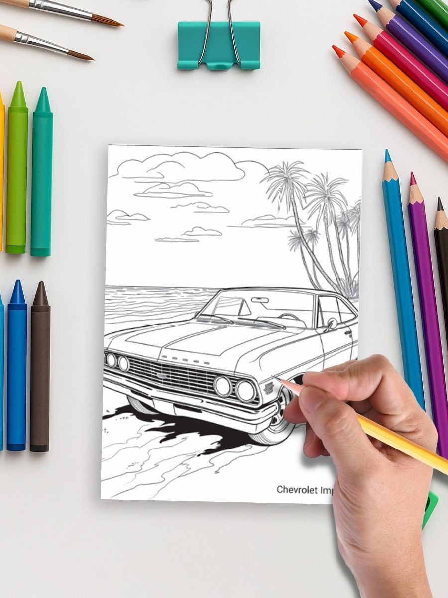 Classic Cruisers – 115 Vintage Car Coloring Pages 4 Classic Cruisers – 115 Vintage Car Coloring Pages - Image 5