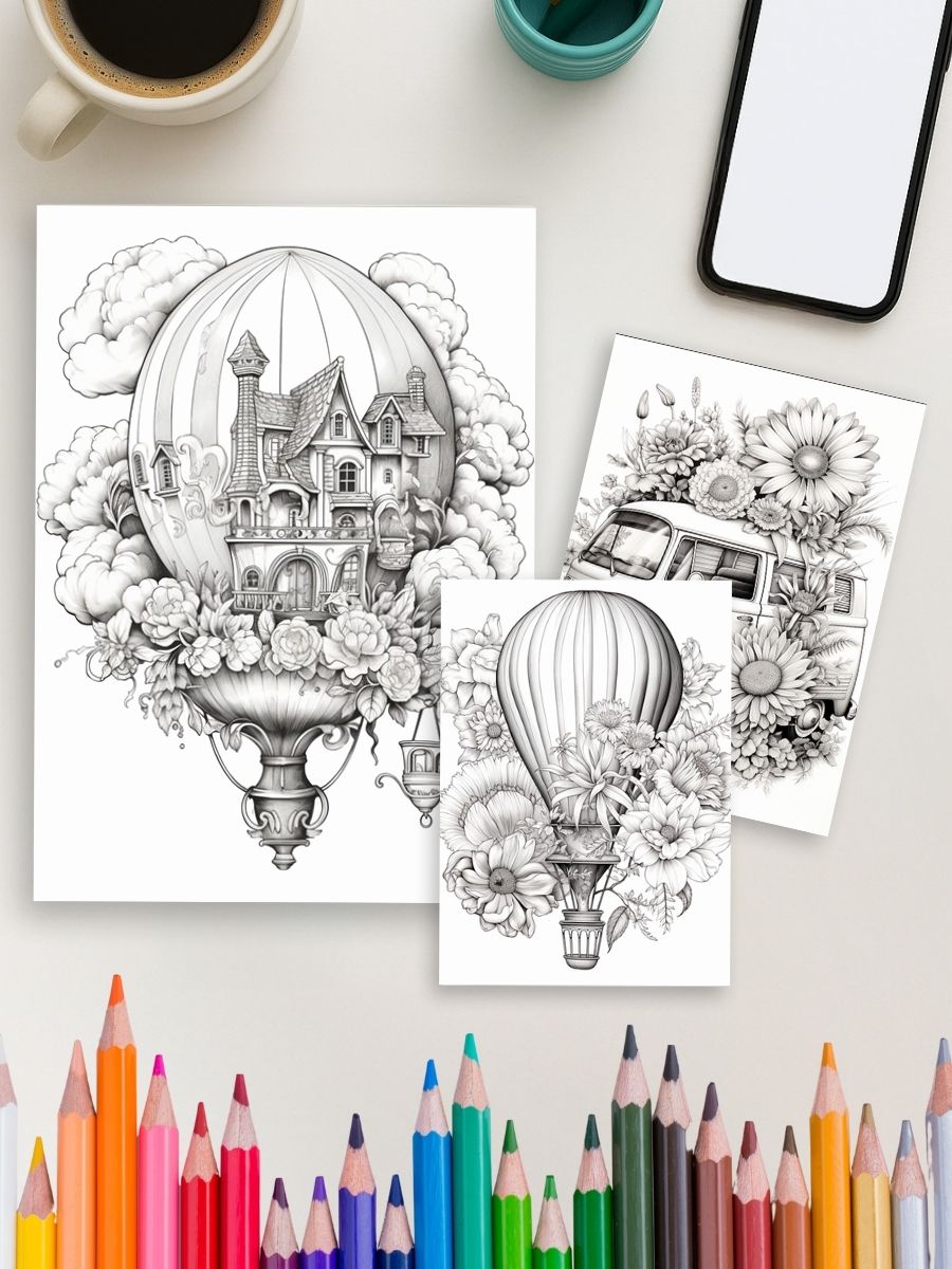 Vintage Charm – 200 Floral Object Coloring Pages 3 Vintage Charm – 200 Floral Object Coloring Pages - Image 4