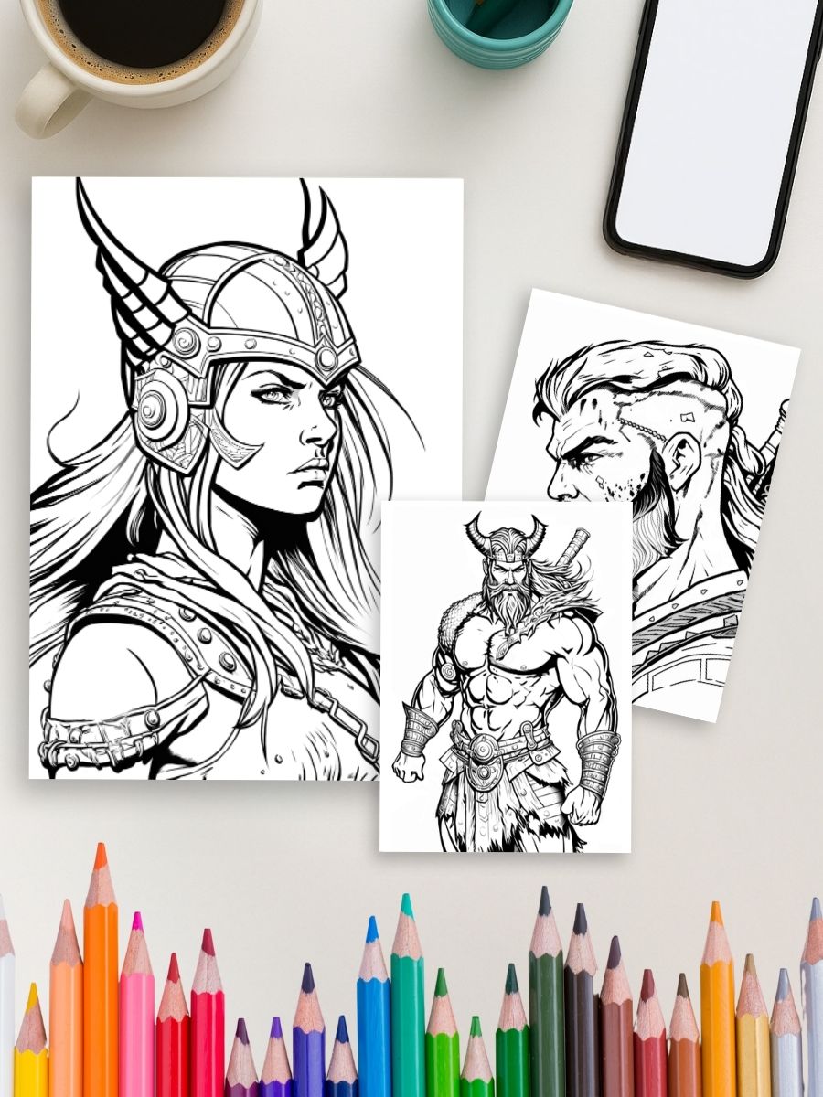 Norse Legends – 17 Viking Coloring Pages 3 Norse Legends – 17 Viking Coloring Pages - Image 4