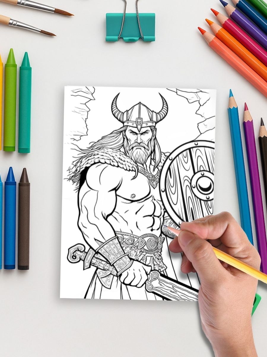 Norse Legends – 17 Viking Coloring Pages 4 Norse Legends – 17 Viking Coloring Pages - Image 5