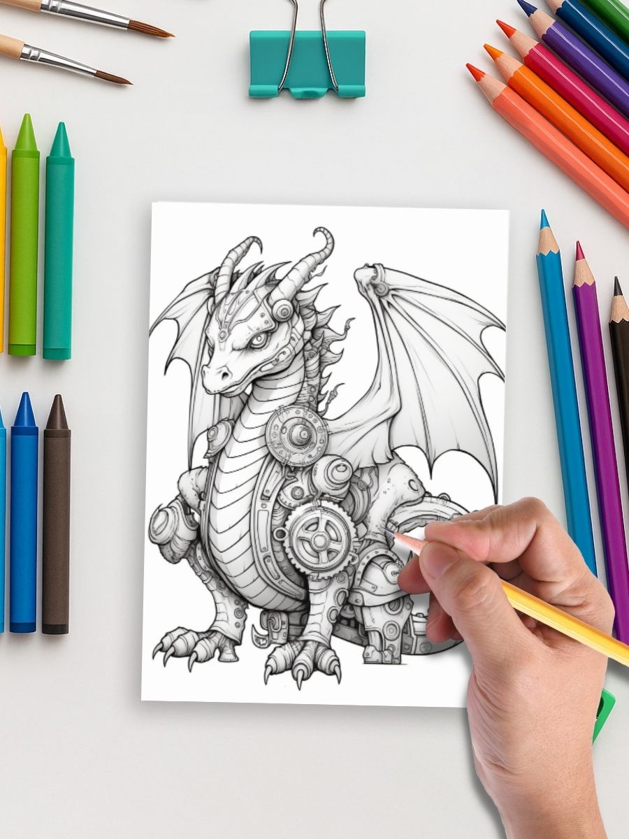 Dragon Realm – 50 Fire-Breathing Coloring Pages - Image 5