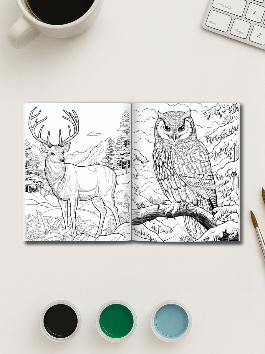 Winter Whiskers – 130 Winter Animal Coloring Pages 2 Winter Whiskers – 130 Winter Animal Coloring Pages - Image 3