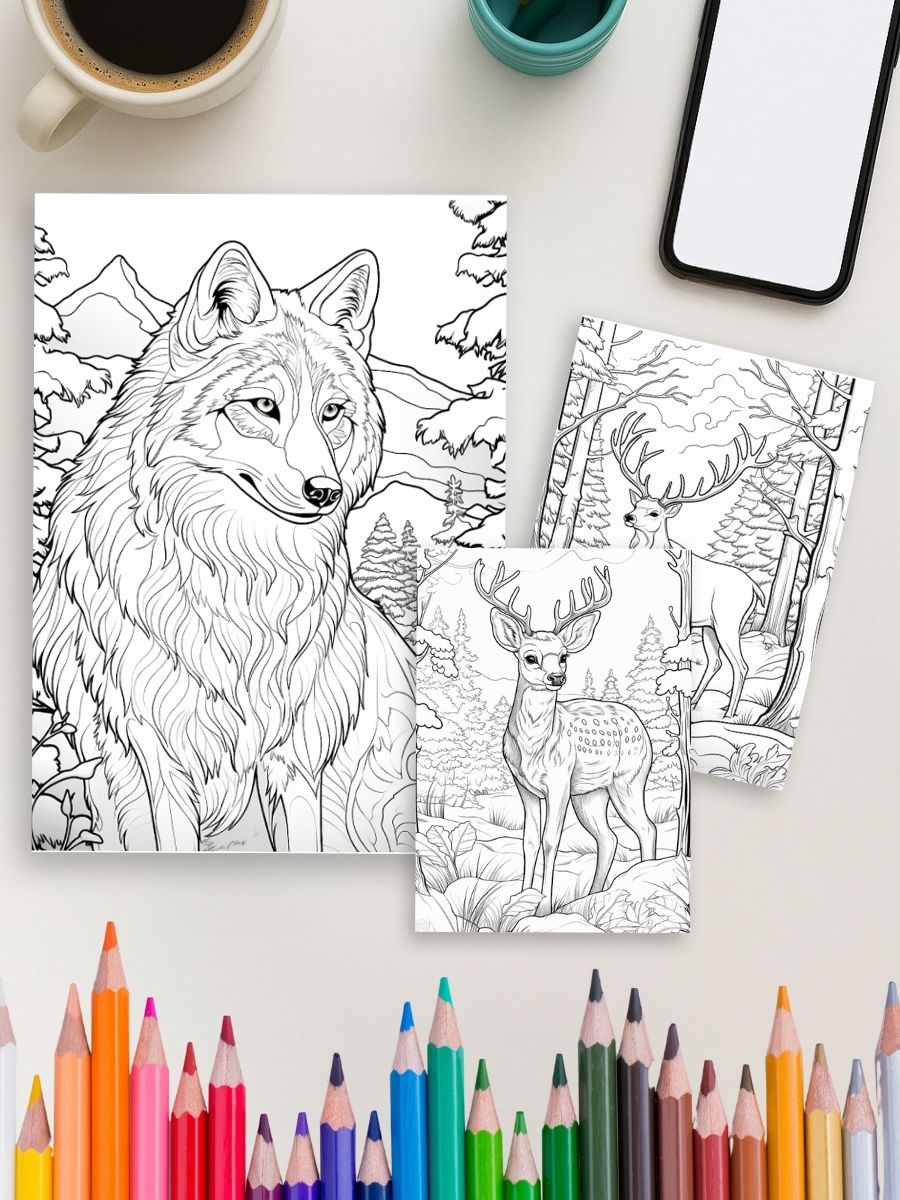 Winter Whiskers – 130 Winter Animal Coloring Pages 3 Winter Whiskers – 130 Winter Animal Coloring Pages - Image 4