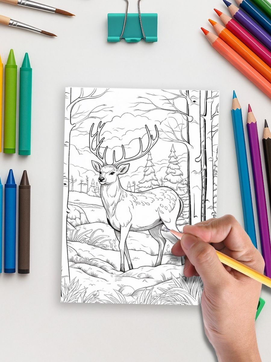 Winter Whiskers – 130 Winter Animal Coloring Pages 4 Winter Whiskers – 130 Winter Animal Coloring Pages - Image 5