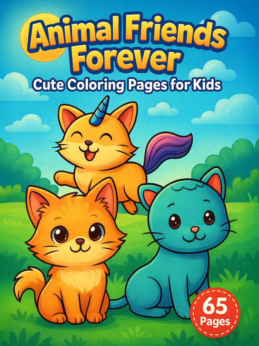 Animal Friends Forever – 65 Cute Coloring Pages for Kids 1 Animal Friends Forever – 65 Cute Coloring Pages for Kids
