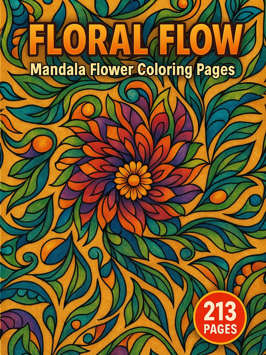 Floral Flow – 213 Mandala Flower Coloring Pages 1 Floral Flow – 213 Mandala Flower Coloring Pages