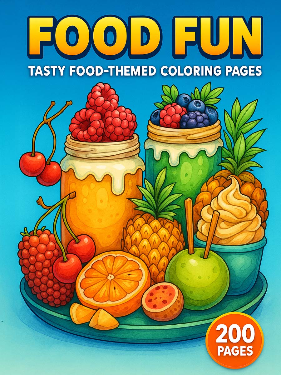 Food Fun – 200 Delicious Food-Themed Coloring Pages 1 Food Fun – 200 Delicious Food-Themed Coloring Pages