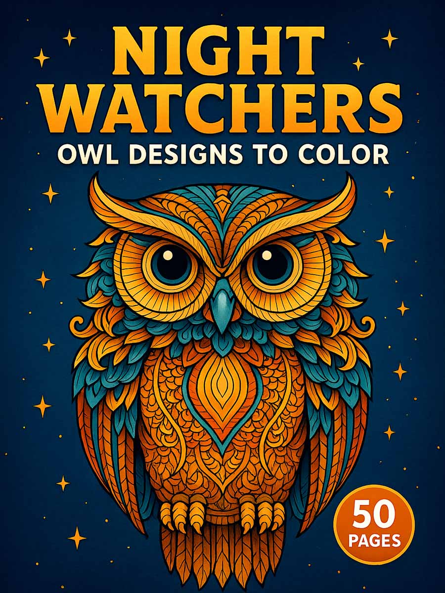 Night Watchers – 50 Owl Designs to Color 1 Night Watchers – 50 Owl Designs to Color