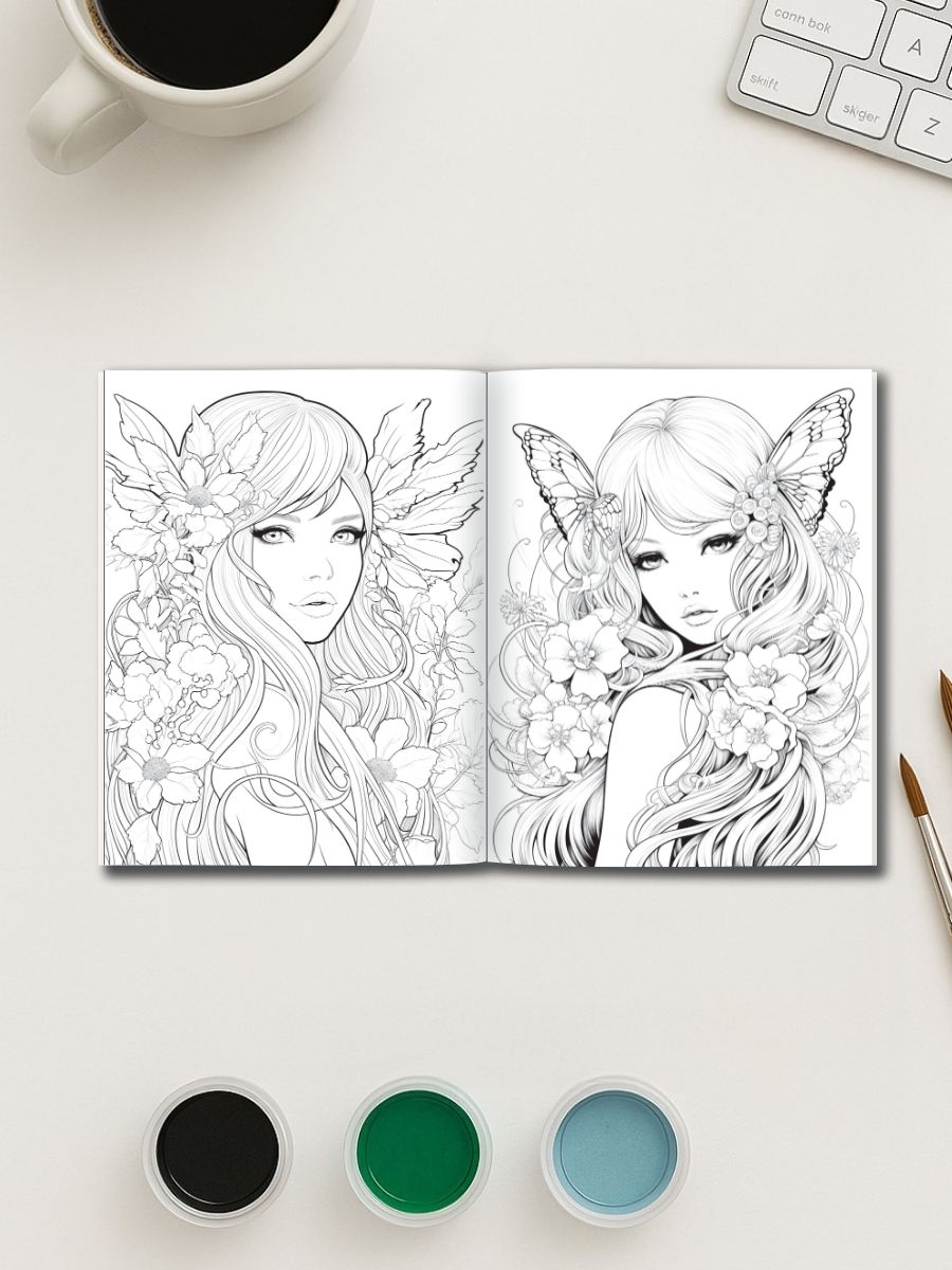 Fairy Glow – 230 Beautiful Fairy Coloring Pages 2 Fairy Glow – 230 Beautiful Fairy Coloring Pages - Image 3
