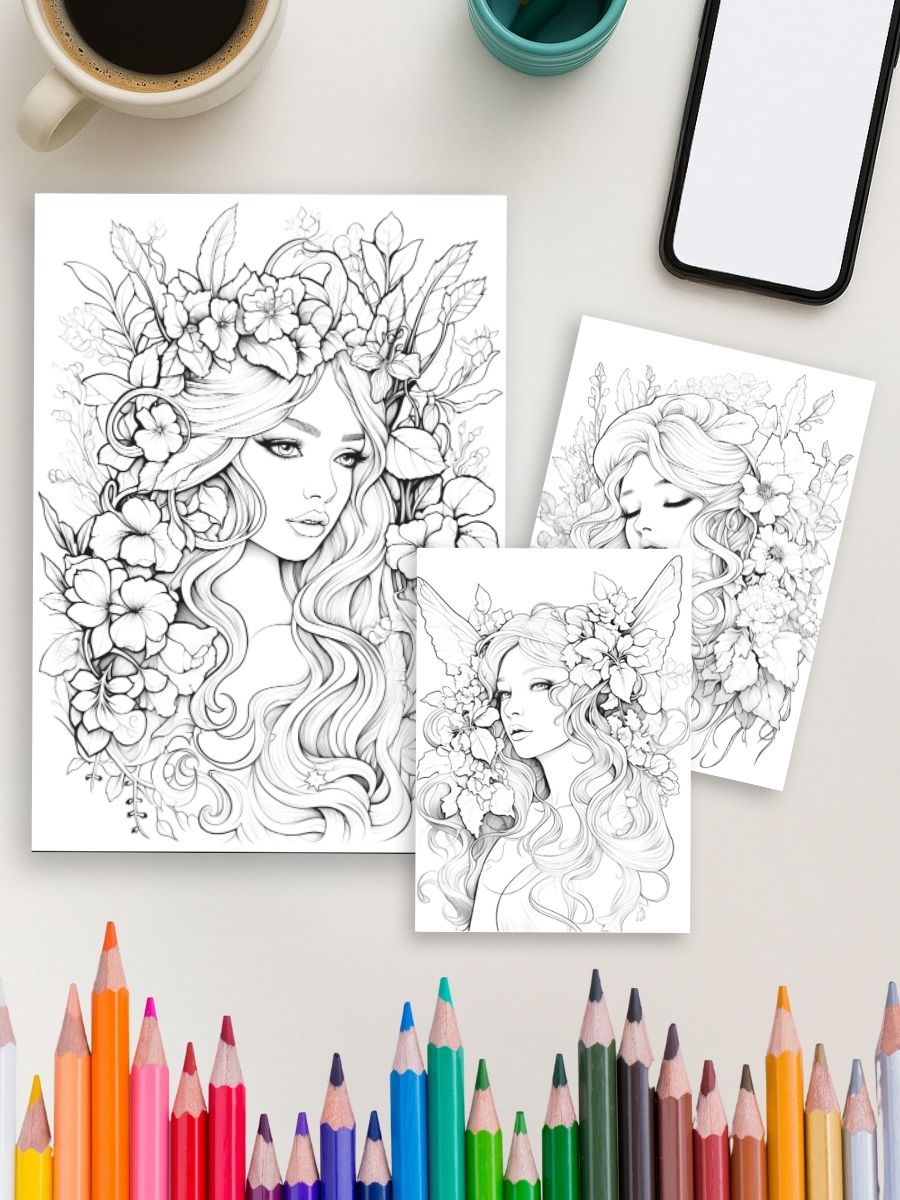 Fairy Glow – 230 Beautiful Fairy Coloring Pages 3 Fairy Glow – 230 Beautiful Fairy Coloring Pages - Image 4