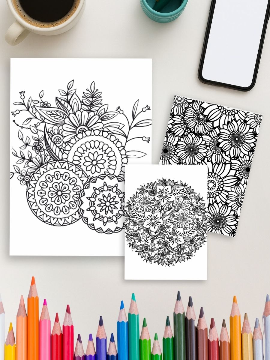 Floral Flow – 213 Mandala Flower Coloring Pages 3 Floral Flow – 213 Mandala Flower Coloring Pages - Image 4