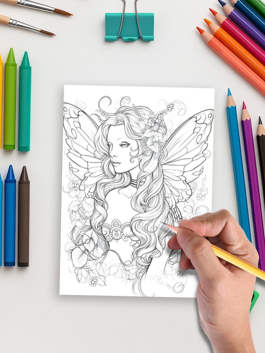 Fairy Glow – 230 Beautiful Fairy Coloring Pages 4 Fairy Glow – 230 Beautiful Fairy Coloring Pages - Image 5