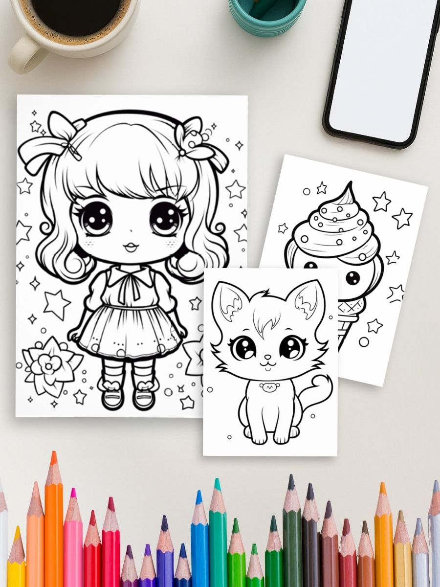 Kawaii Princess World – 300 Princess & Cute Girl Pages 3 Kawaii Princess World – 300 Princess & Cute Girl Pages - Image 4