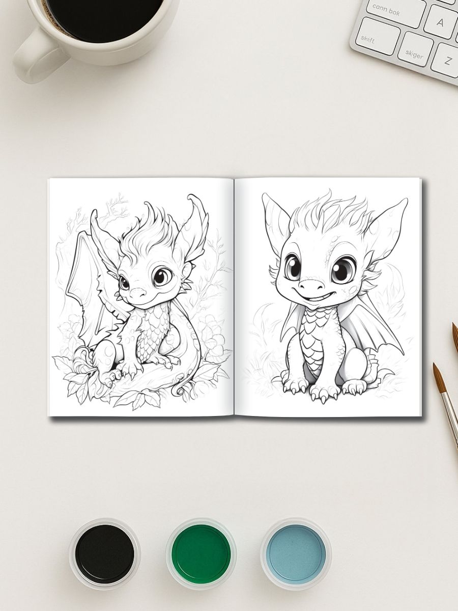 Fire & Flight – 50 Dragon Coloring Pages - Image 2