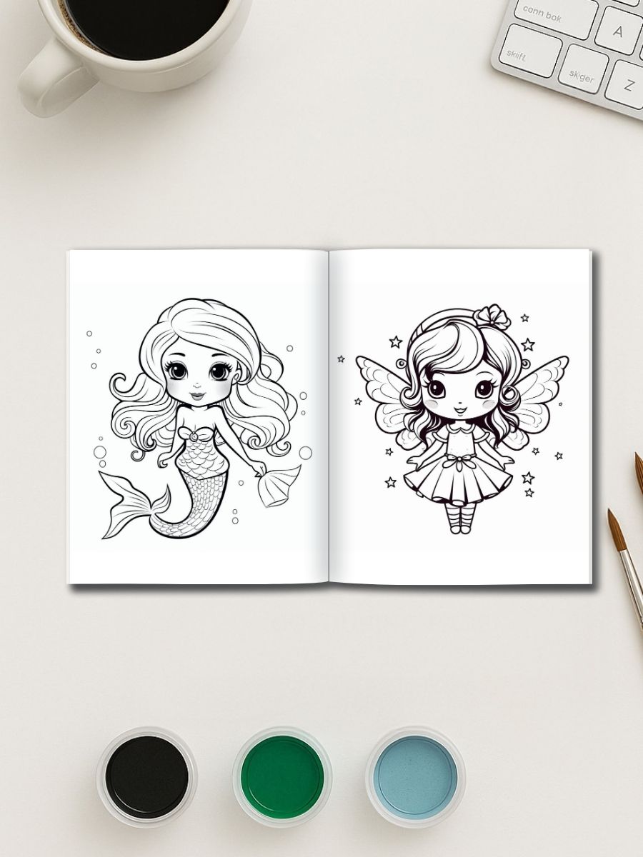 Mermaid Tales & Mythical Friends – 70 Fantasy Story Coloring Pages 2 Mermaid Tales & Mythical Friends – 70 Fantasy Story Coloring Pages - Image 2