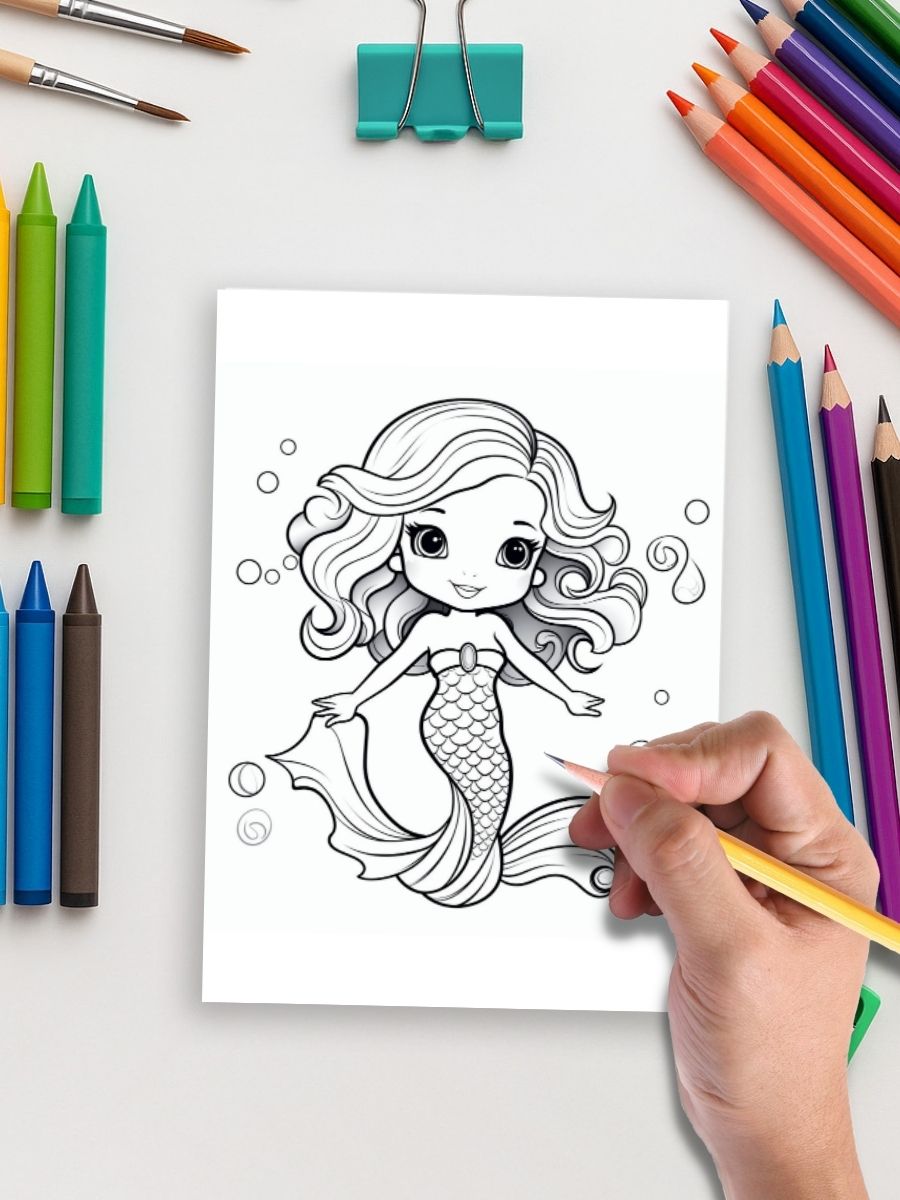 Mermaid Tales & Mythical Friends – 70 Fantasy Story Coloring Pages 4 Mermaid Tales & Mythical Friends – 70 Fantasy Story Coloring Pages - Image 4