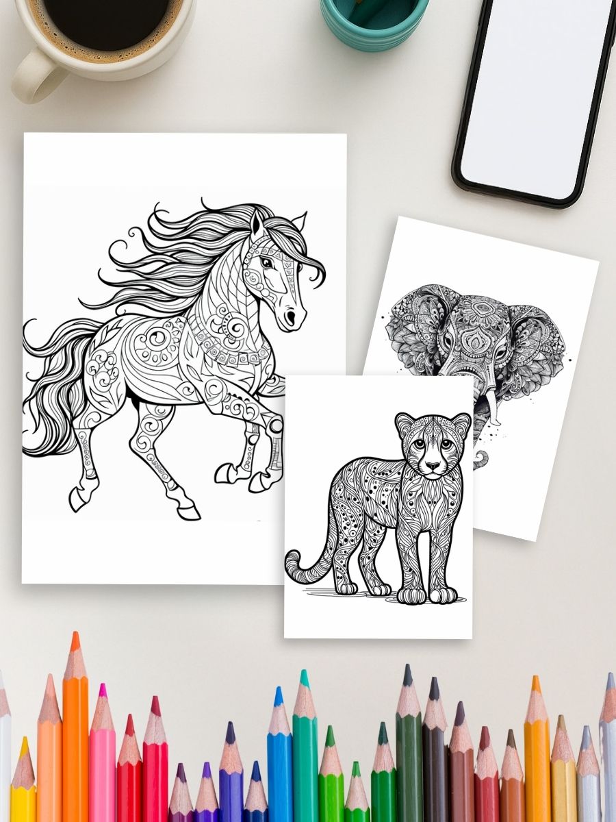Wild & Whimsical – 163 Mandala Animal Coloring Pages 3 Wild & Whimsical – 163 Mandala Animal Coloring Pages - Image 4