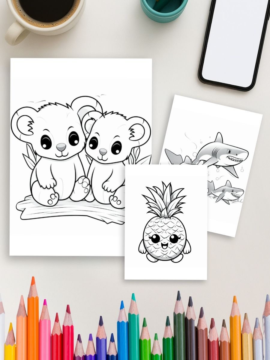 Animal & Snack Time – 184 Animals & Fruits Coloring Pages for Kids 3 Animal & Snack Time – 184 Animals & Fruits Coloring Pages for Kids - Image 3