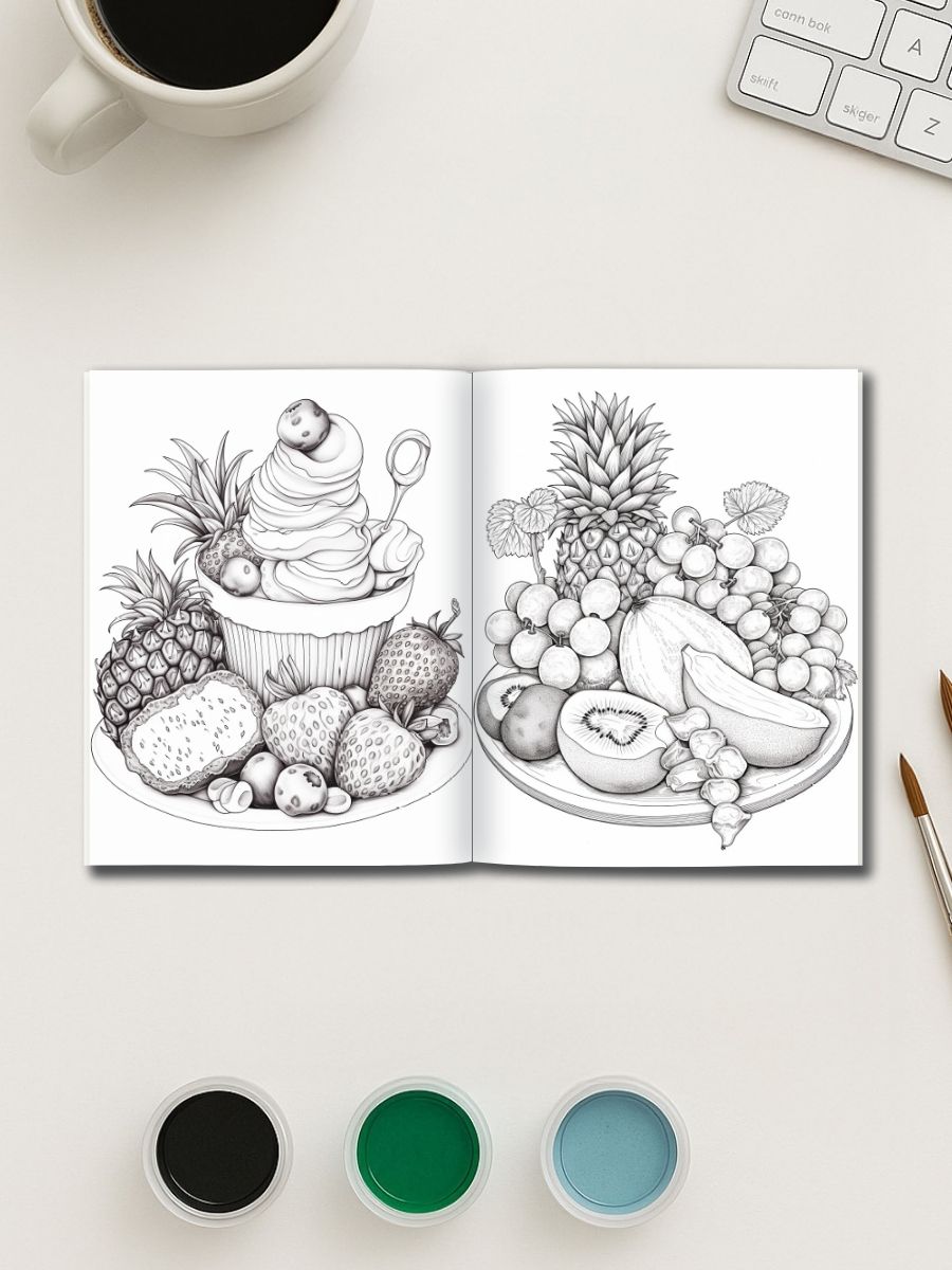 Food Fun – 200 Delicious Food-Themed Coloring Pages 2 Food Fun – 200 Delicious Food-Themed Coloring Pages - Image 2