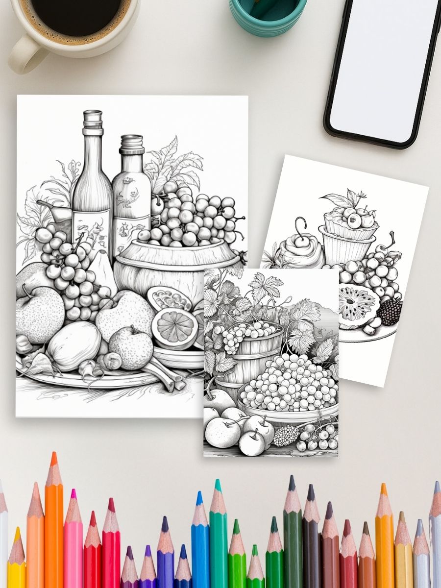 Food Fun – 200 Delicious Food-Themed Coloring Pages 3 Food Fun – 200 Delicious Food-Themed Coloring Pages - Image 3