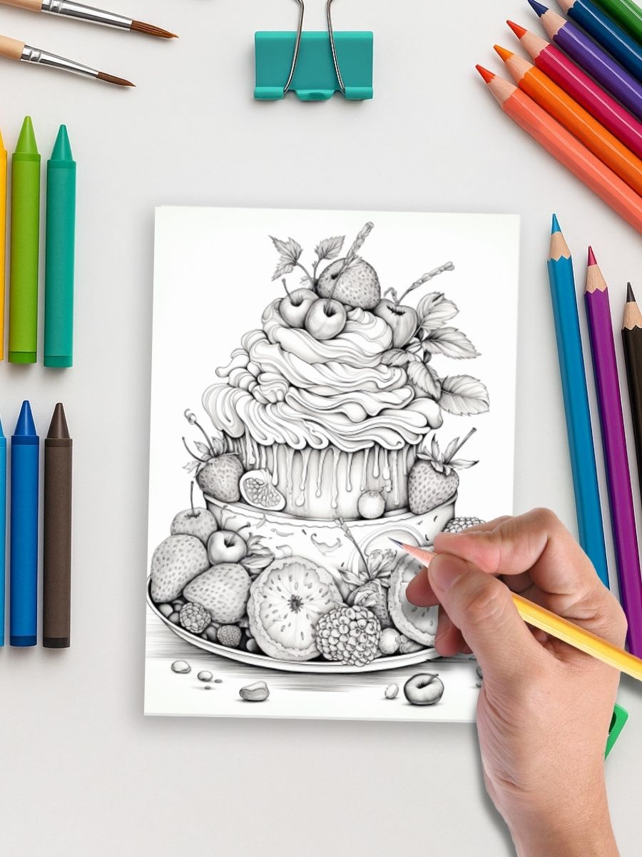 Food Fun – 200 Delicious Food-Themed Coloring Pages 4 Food Fun – 200 Delicious Food-Themed Coloring Pages - Image 4