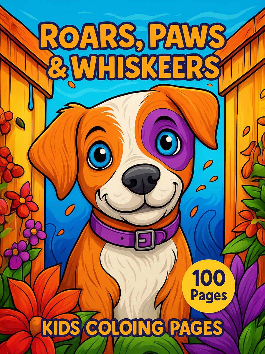 Roars, Paws & Whiskers - 100 Kids Coloring Pages 1 Roars, Paws & Whiskers - 100 Kids Coloring Pages