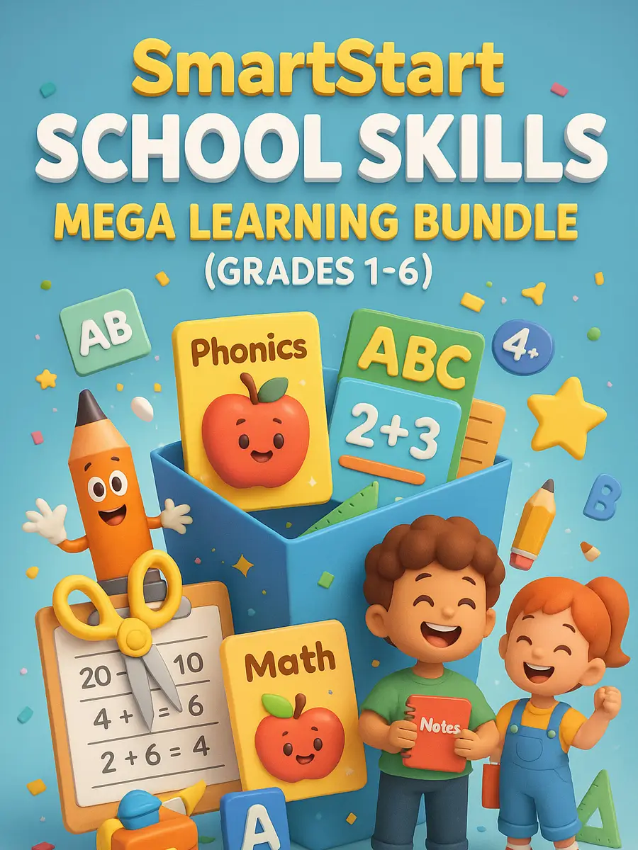 SmartStart School Skills – 814-Page Mega Learning Bundle (Grades 1–6) 1 SmartStart School Skills – 814-Page Mega Learning Bundle (Grades 1–6)