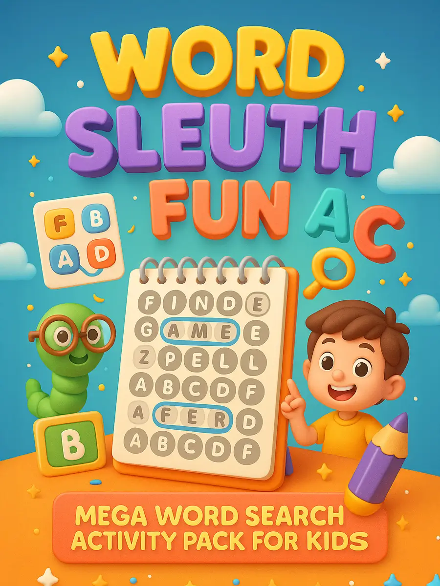 Word Sleuth Fun – Mega Word Search Activity Pack for Kids (548 Pages) 1 Word Sleuth Fun – Mega Word Search Activity Pack for Kids (548 Pages)